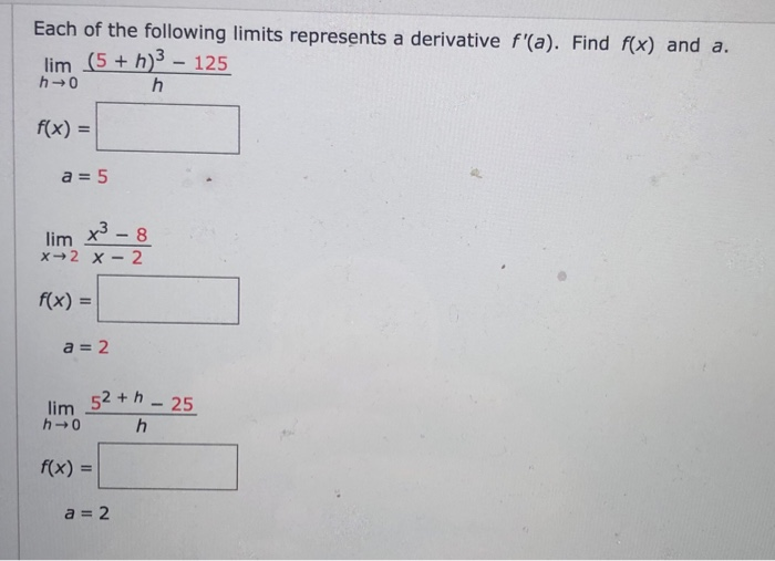 Use The Limit Definition To Compute F A F X X Chegg Com