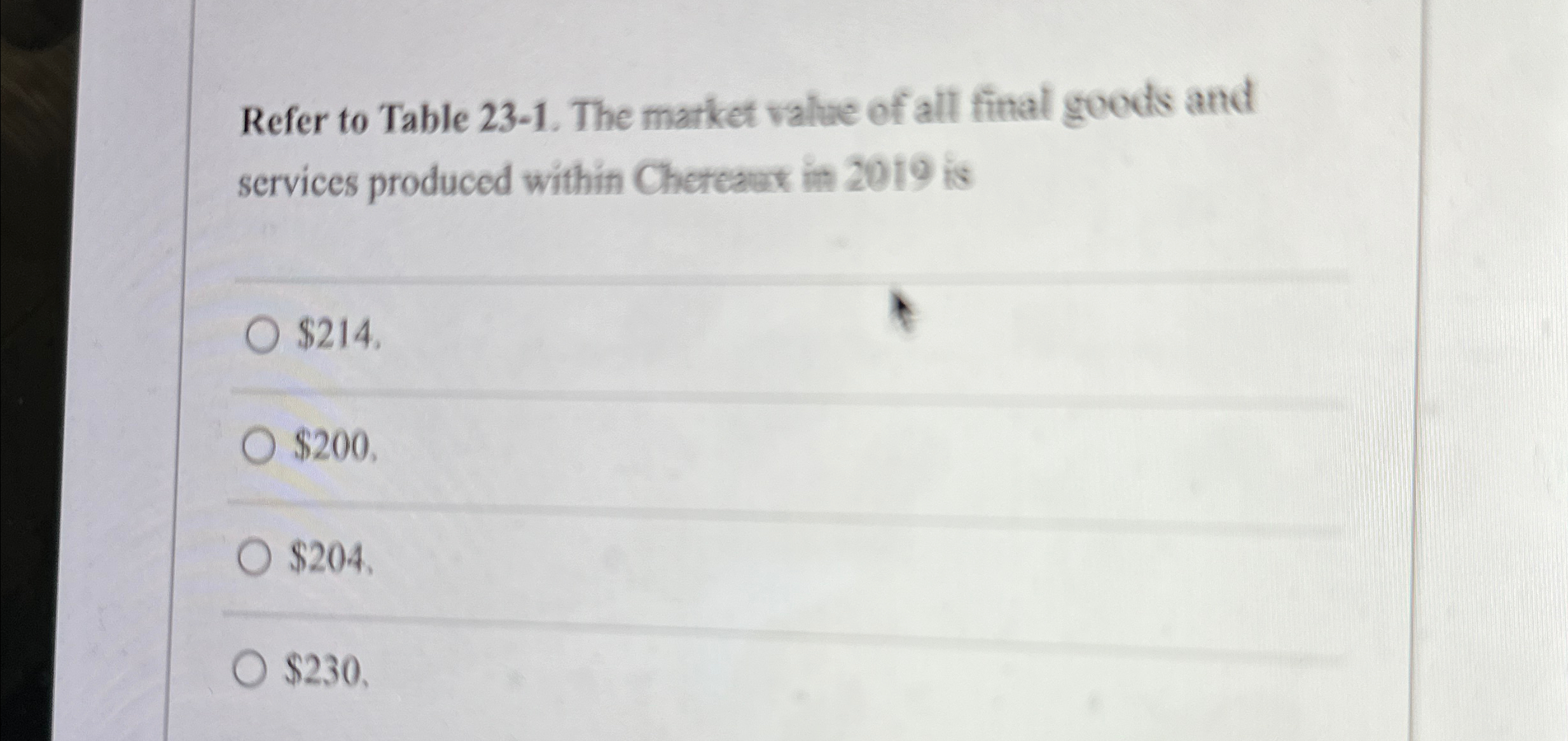 Solved Refer to Table 23-1. ﻿The market value of all final | Chegg.com