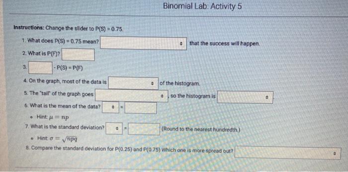 Solved Binomial Lab Activity 1 Instructions Move The 0393