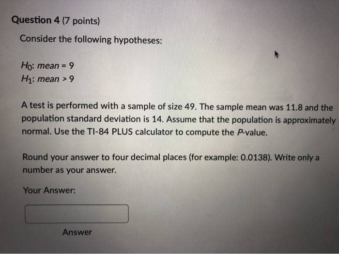 Solved Question 4 (7 points) Consider the following | Chegg.com