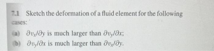 Solved H 1 Sketch The Deformation Of A Fluid Element For The