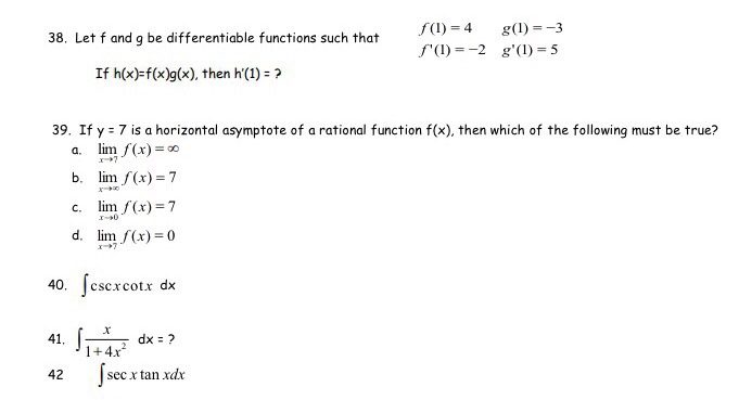 Solved 38 Let F And G Be Differentiable Functions Such That