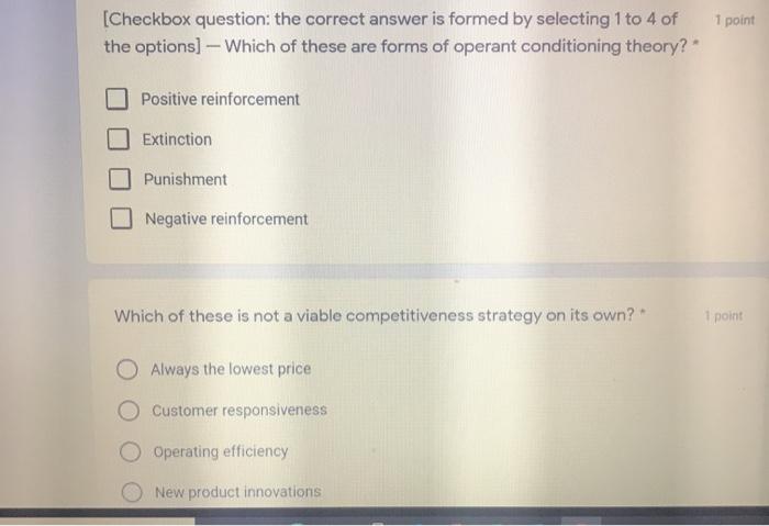 Solved 1 point [Checkbox question: the correct answer is | Chegg.com