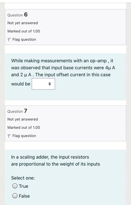 Solved Question 6 Not yet answered Marked out of 1.00 P Flag | Chegg.com