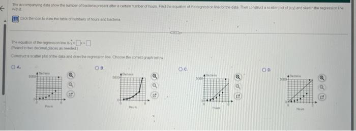 Solved Time and Bacteria Count | Chegg.com