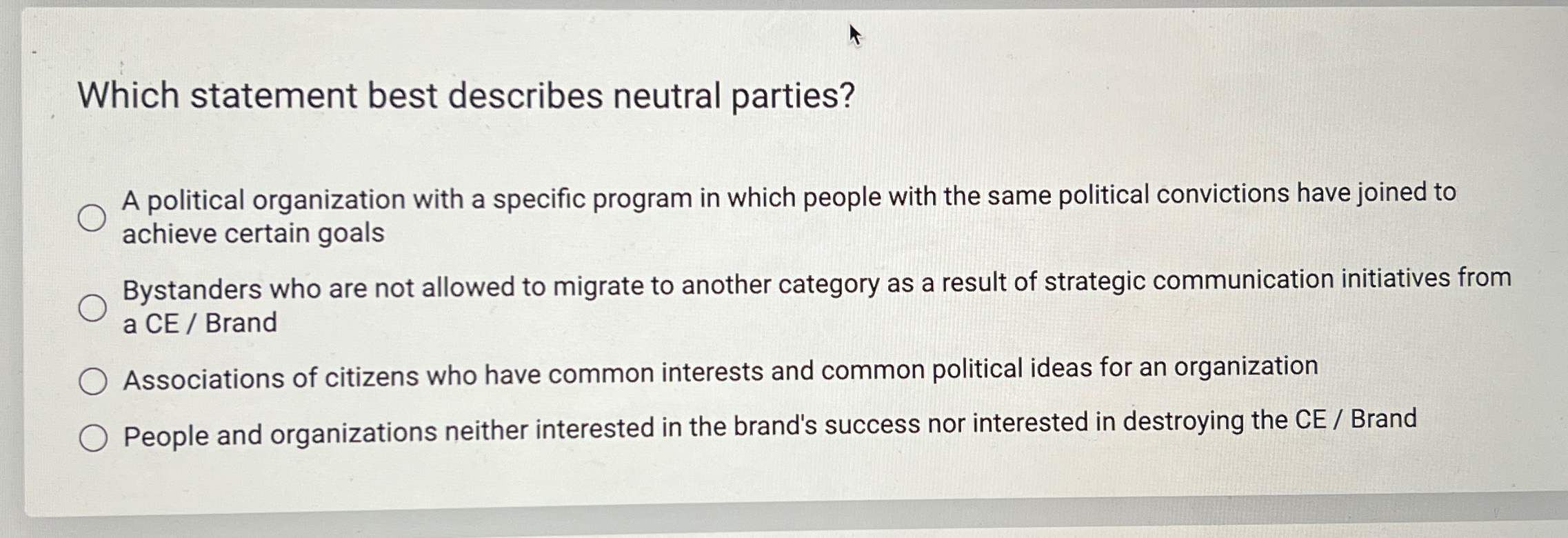 Solved Which statement best describes neutral parties?A | Chegg.com