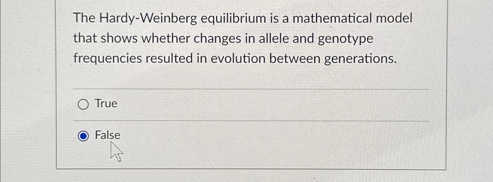 Solved The Hardy-Weinberg equilibrium is a mathematical | Chegg.com