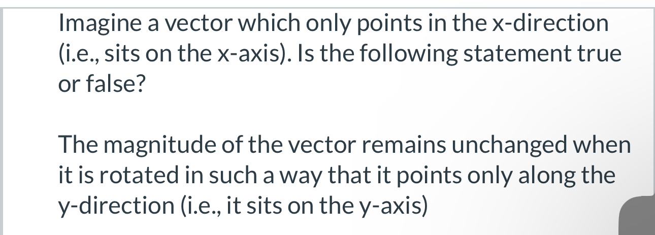 Solved Imagine a vector which only points in the x-direction | Chegg.com