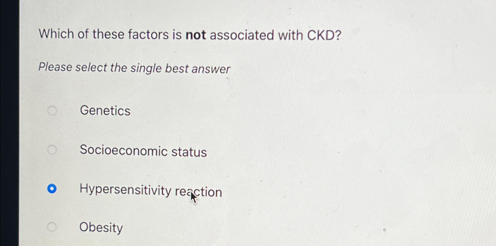 Solved Which of these factors is not associated with | Chegg.com