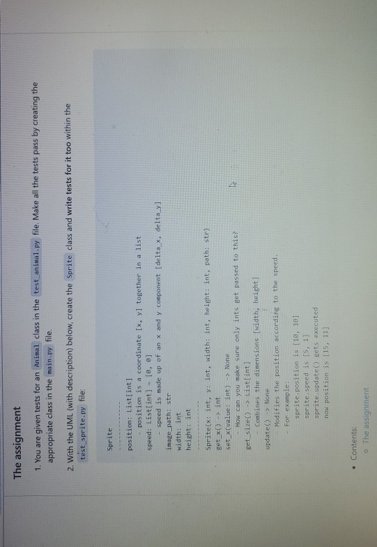 Solved The assignment 1. You are given tests for an Animal | Chegg.com
