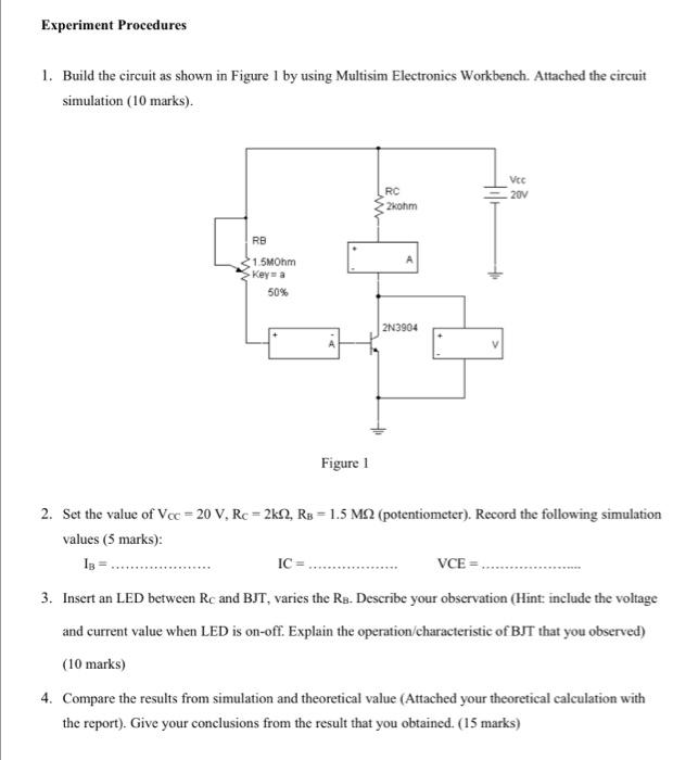 Solved 1. Build the circuit as shown in Figure 1 by using | Chegg.com