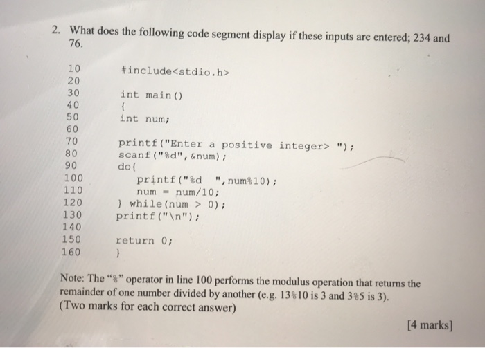 Solved 2. What does the following code segment display if | Chegg.com