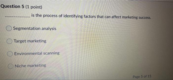 Solved Question 5 (1 point) is the process of identifying | Chegg.com