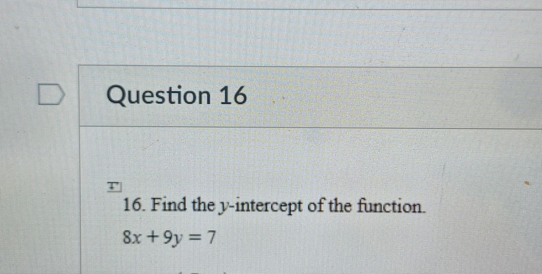 find the y-intercept of the line y= 1 2x 3 16