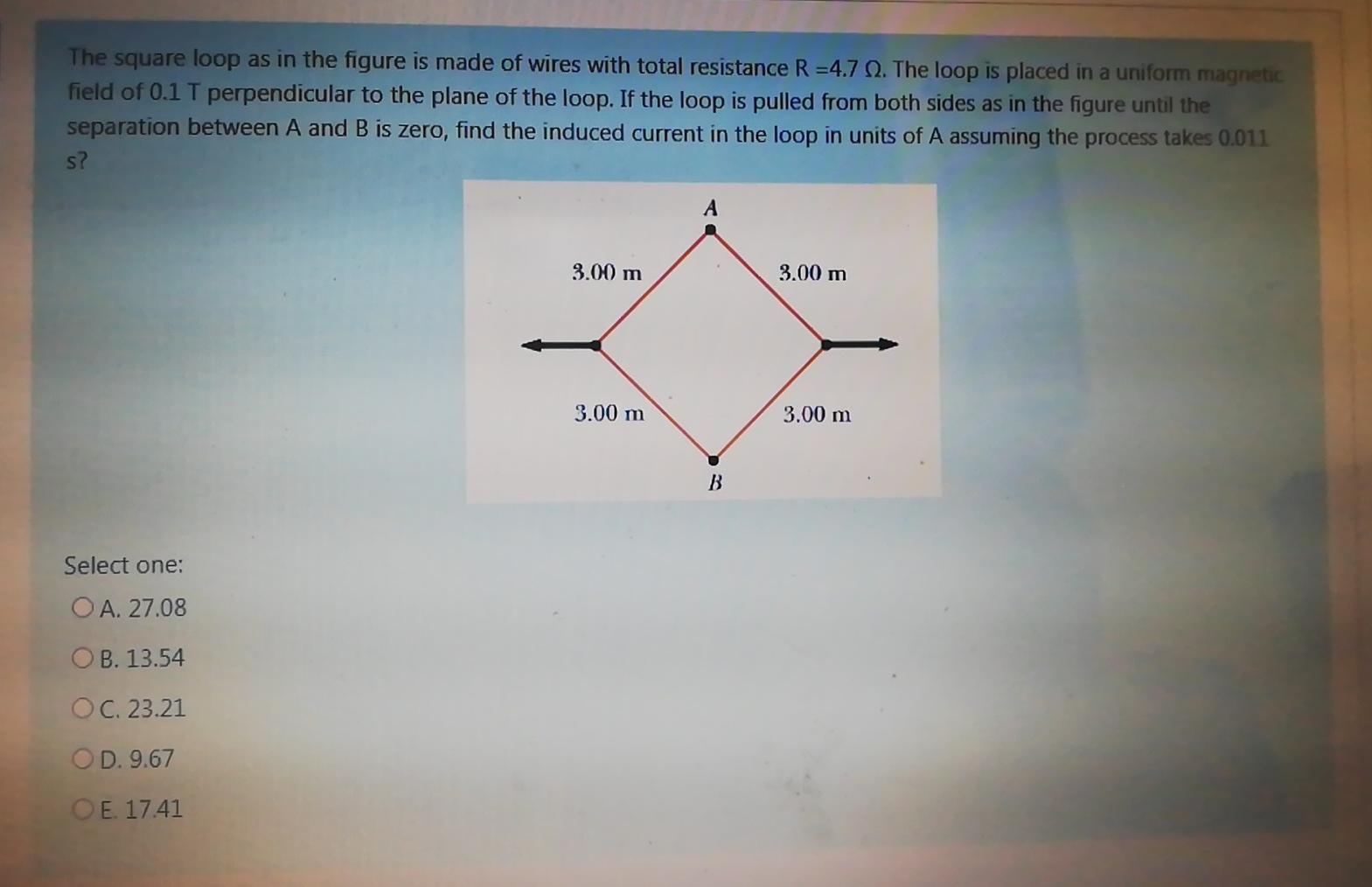 Solved The square loop as in the figure is made of wires | Chegg.com