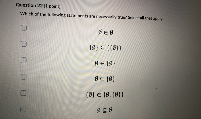 Solved Question 22 (1 Point) Which Of The Following | Chegg.com