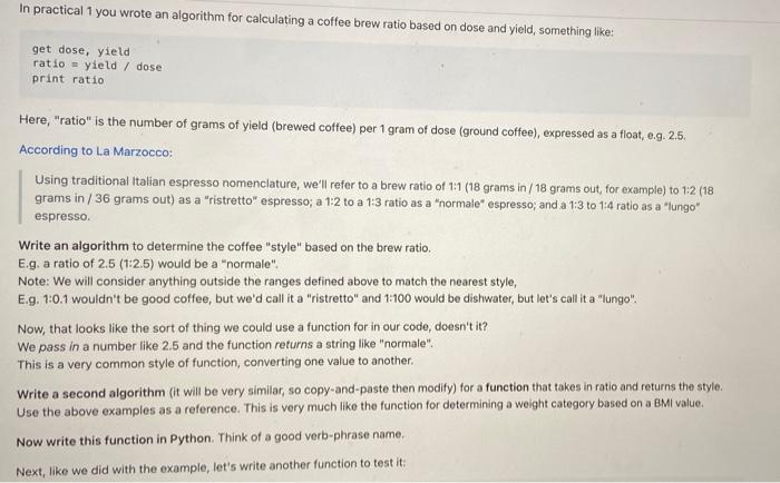 Solved In practical 1 you wrote an algorithm for calculating | Chegg.com