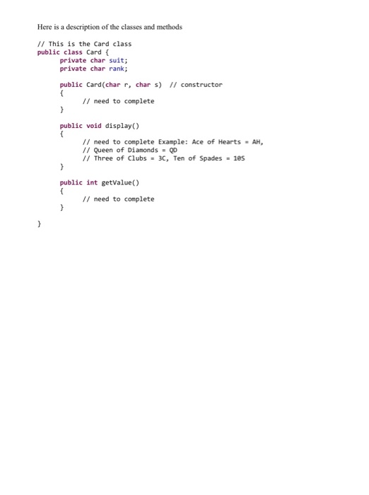 Solved Language in Java. Comments with explanatation | Chegg.com