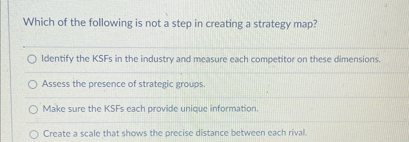 Solved Which of the following is not a step in creating a | Chegg.com