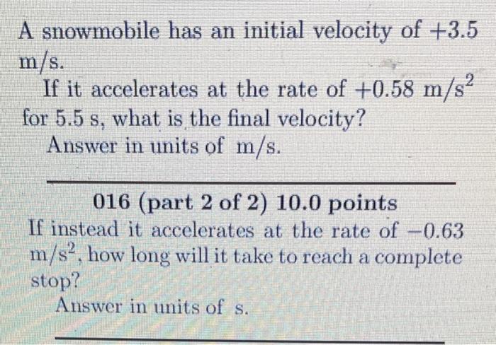Solved 01310.0 points An aircraft has a lift off speed of | Chegg.com