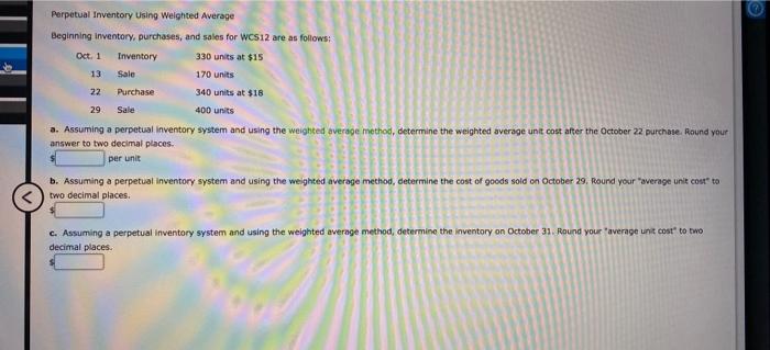 solved-perpetual-inventory-using-weighted-average-beginning-chegg