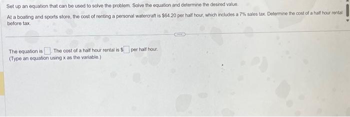 Solved Set up an equation that can be used to solve the | Chegg.com