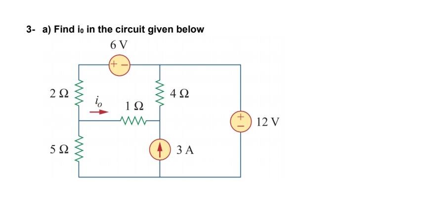 Solved 3- a) Find i0 in the circuit given below | Chegg.com