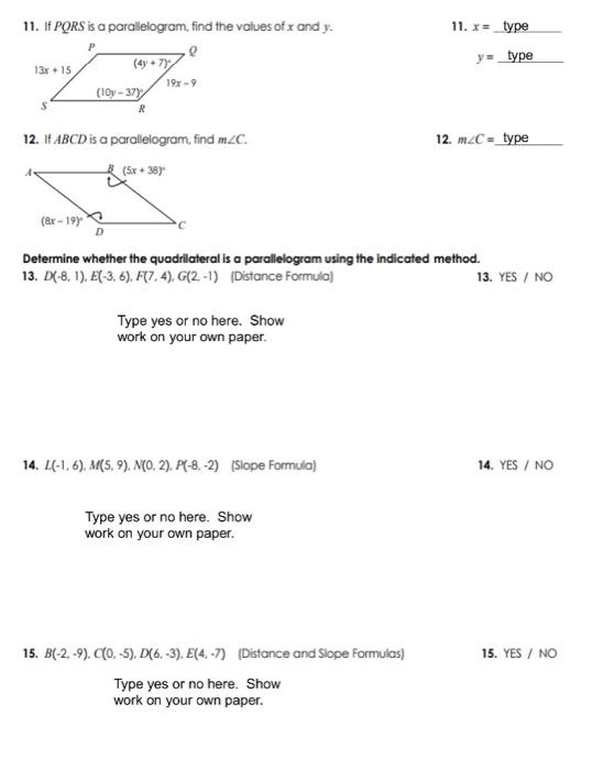 Solved Quiz 7-1: Angles of Polygons & Parallelograms Part I: | Chegg.com