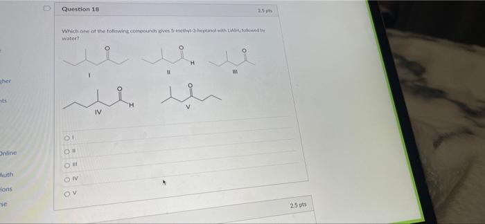 Solved D Question 18 25 Which one of the following compound | Chegg.com