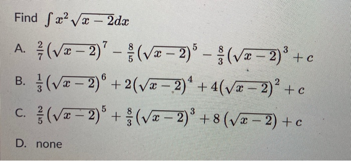 Solved Find S X V X 2dx A V2 2 Vt 2 Chegg Com