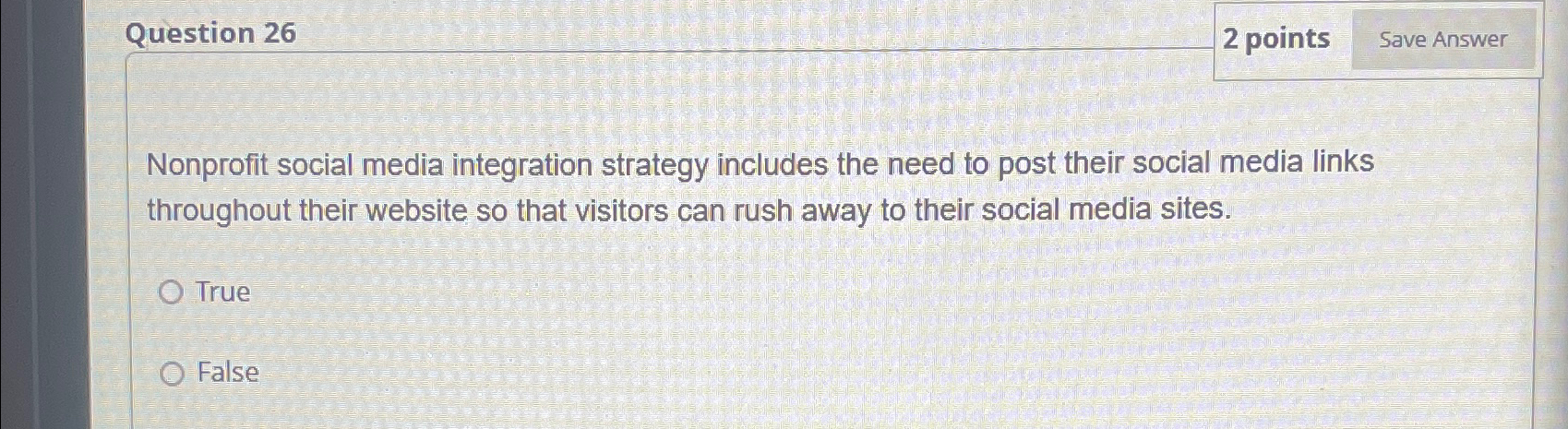 Solved Question 262 ﻿pointsNonprofit social media | Chegg.com