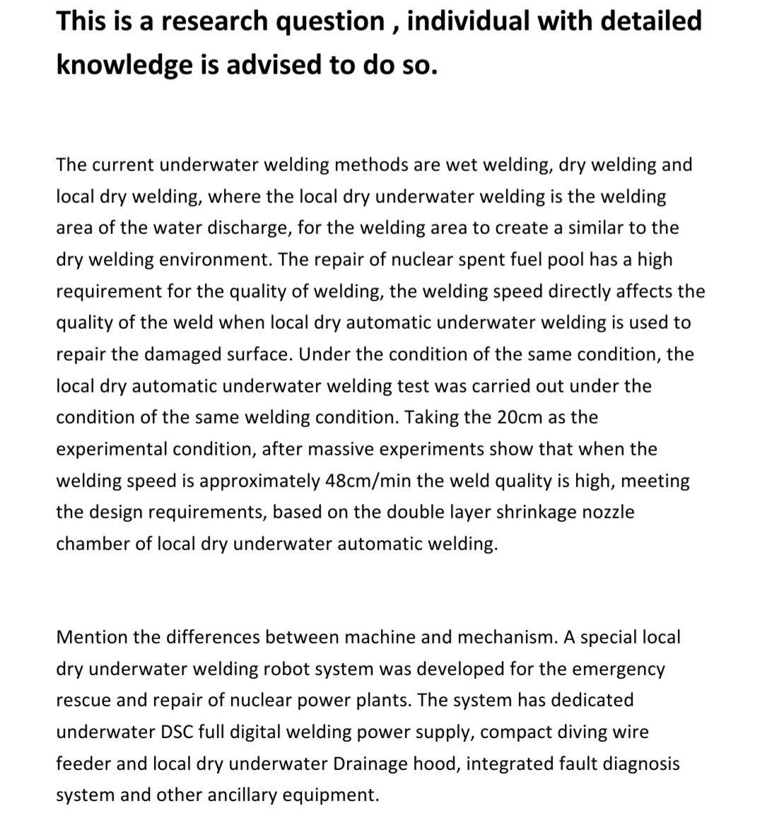 research study about welding