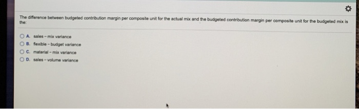 Solved The difference between budgeted contribution margin | Chegg.com