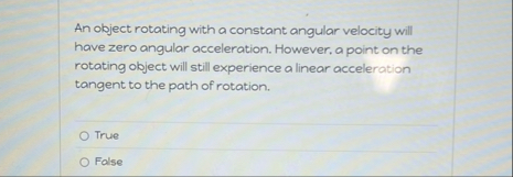 Solved An object rotating with a constant angular velocity | Chegg.com
