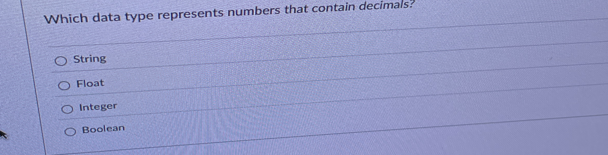 Solved Which data type represents numbers that contain | Chegg.com