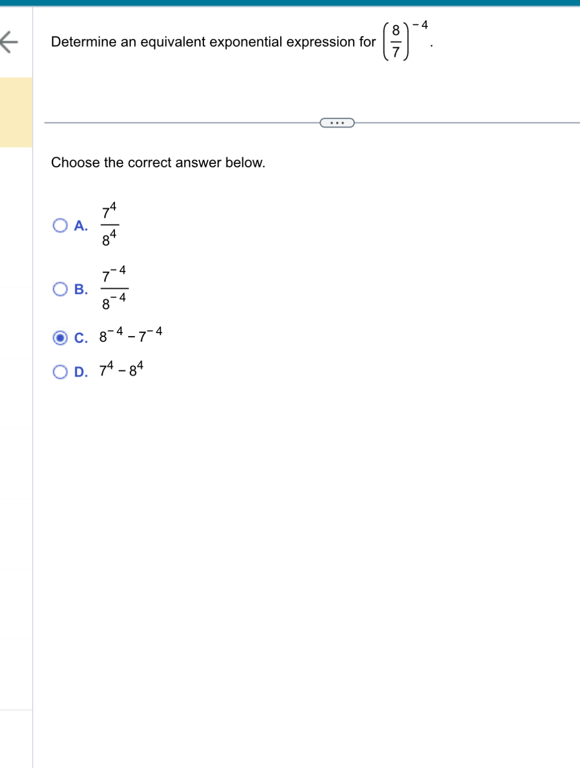 Solved Determine an equivalent exponential expression for | Chegg.com
