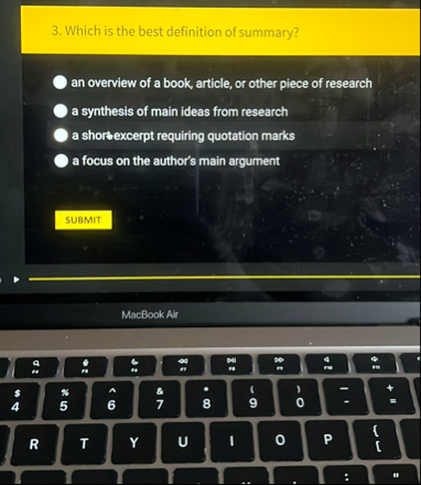 Solved Which is the best definition of summary?an overview | Chegg.com