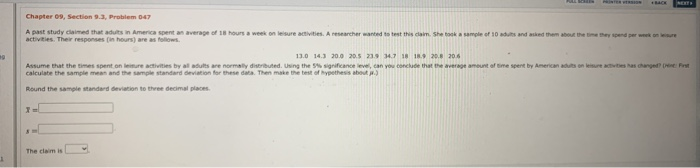 Solved SER 9 Chapter 09, Section 3.3. Problem 047 A past | Chegg.com