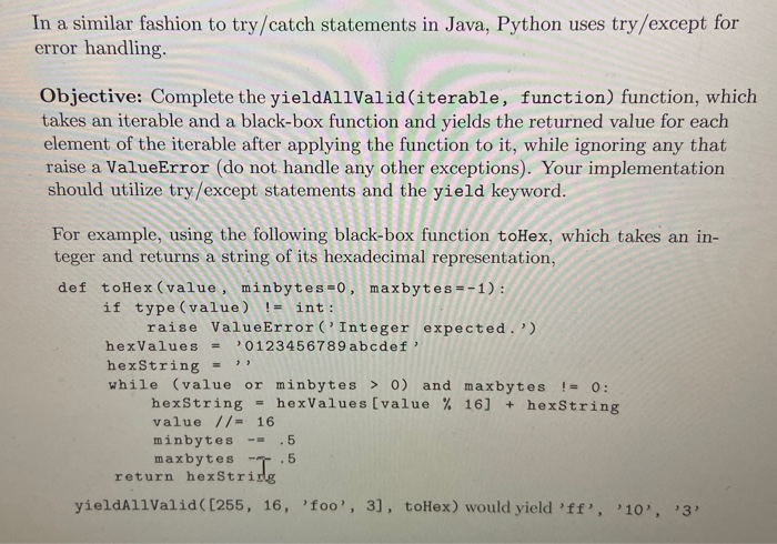 Solved In a similar fashion to try/catch statements in Java, | Chegg.com