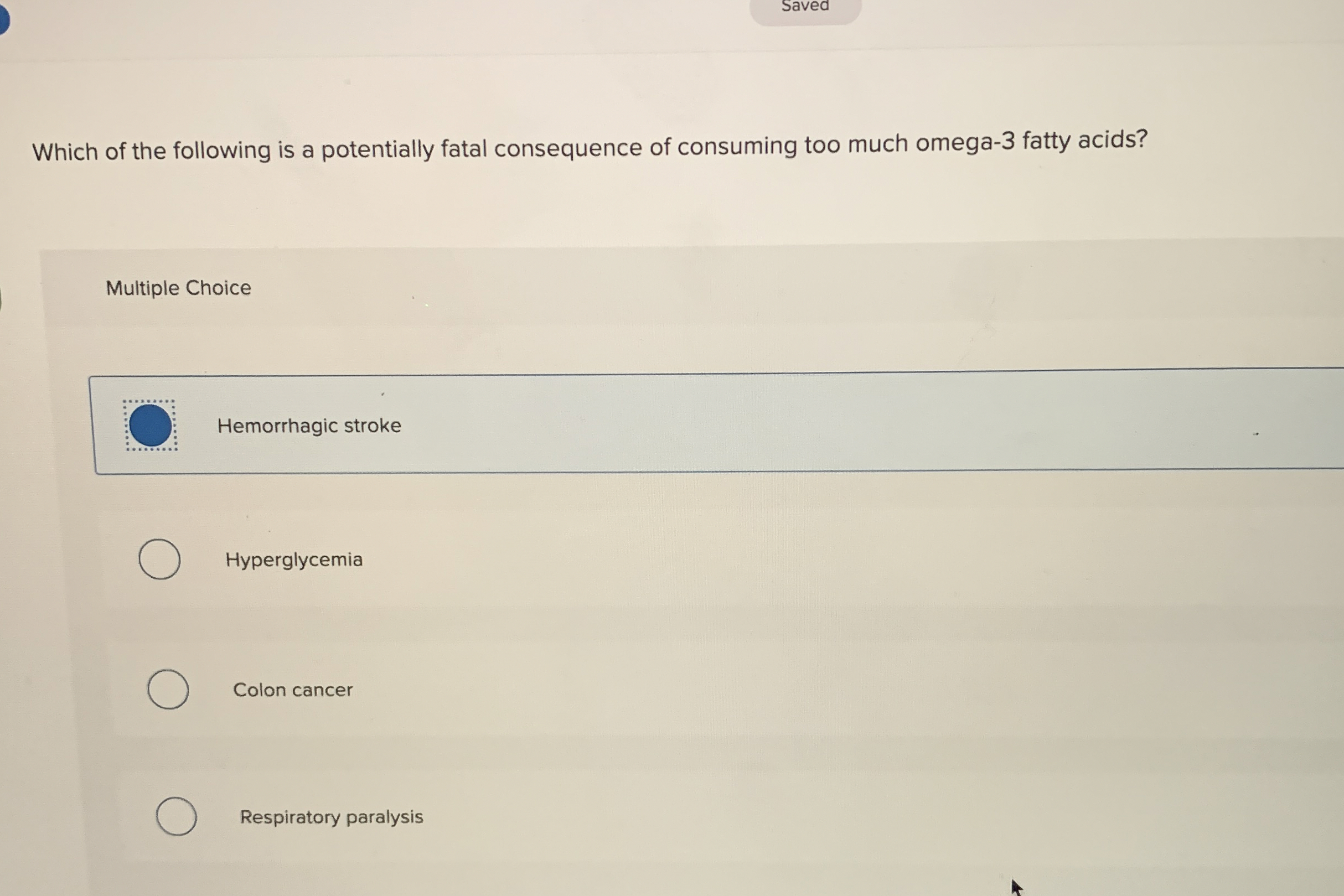 Solved SavedWhich of the following is a potentially fatal