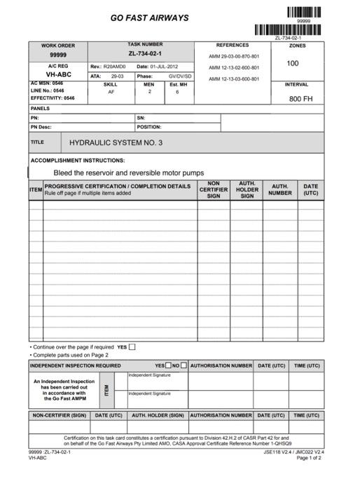 WORK ORDER AC MSN: 0546 LINE No.: 0546 EFFECTIVITY: | Chegg.com