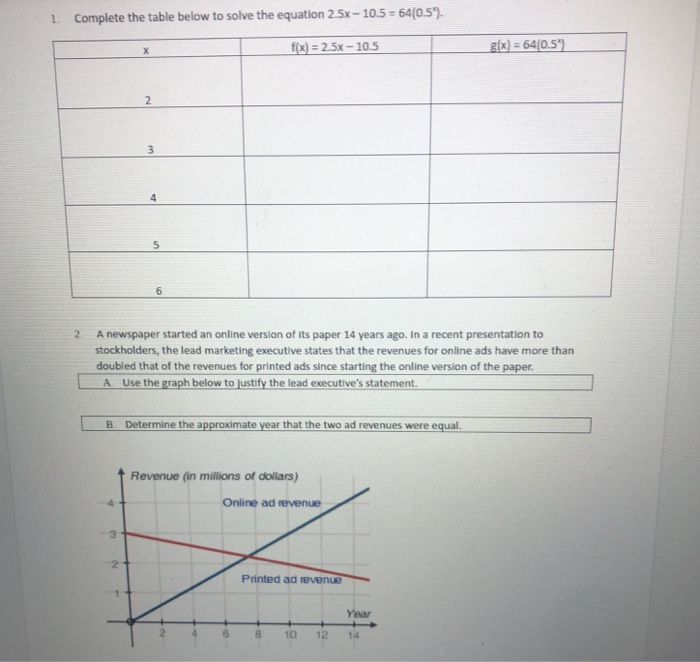 Solved 1. Complete The Table Below To Solve The Equation | Chegg.com