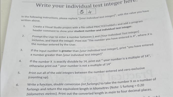 Solved 54 written above. 1. Create a Visual Studio project | Chegg.com