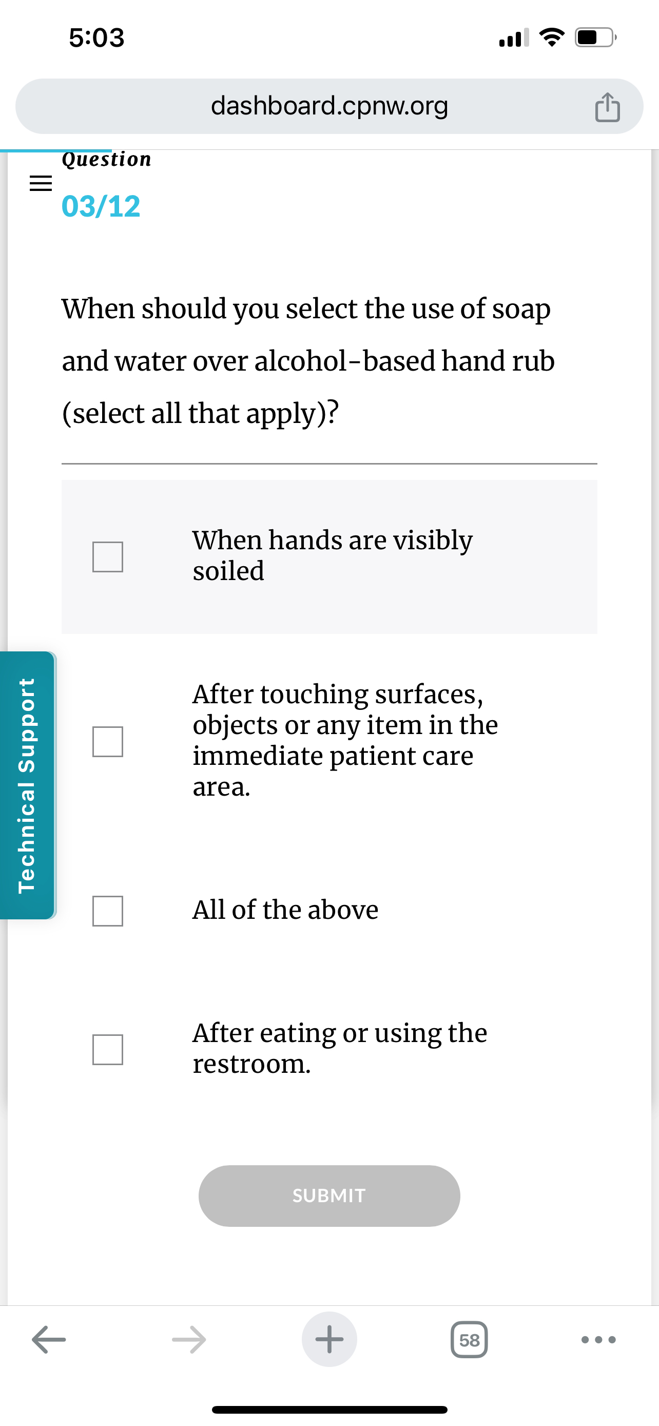 Solved 5:03dashboard.cpnw.org-={: Question When should you | Chegg.com
