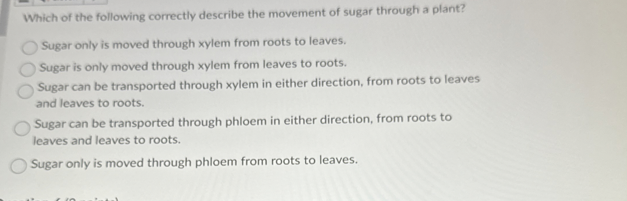 Solved Which of the following correctly describe the