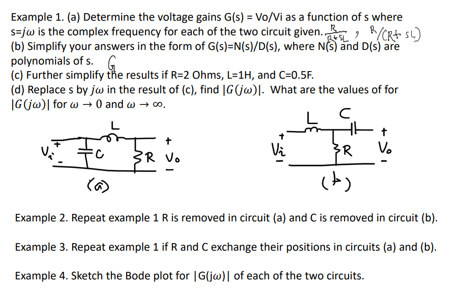Gains Math Example Solved Example 1. (a) Determine the voltage gains | Chegg.com