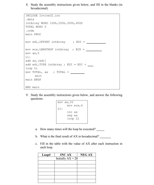 Solved 8. Study the assembly instructions given below, and