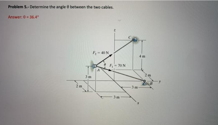 Solved Problem 5.- Determine the angle between the two | Chegg.com