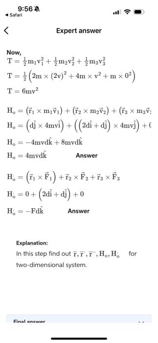 Solved 1/2 For the particle system of Prob. 4/1, determine | Chegg.com