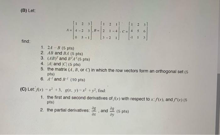 Solved (B) Let: | Chegg.com